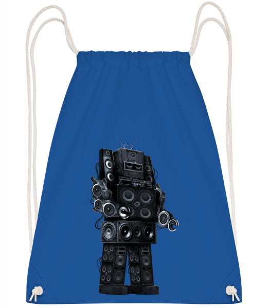 Ghetto Blaster Robot - Drawstring Backpack - Royal blue - Vorn