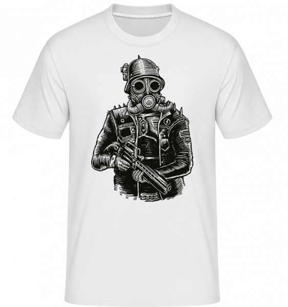 Steampunk Soldier -  Shirtinator Men's T-Shirt - White - Vorn