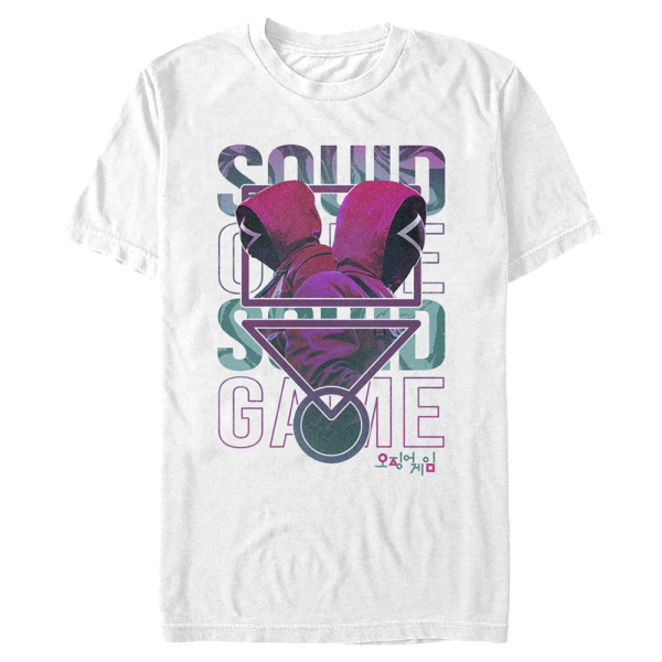 Netflix - Squid Game - Guard Symbol With Stacks - Men's T-Shirt - White - Front