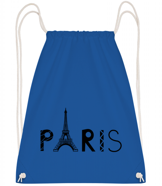 Paris France - Drawstring Backpack - Royal blue - Vorn
