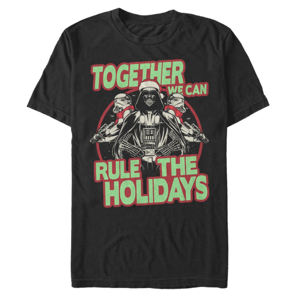 Star Wars - Darth Vader & Stormtroopers Rule The Holidays - Christmas - Men's T-Shirt - Black - Front