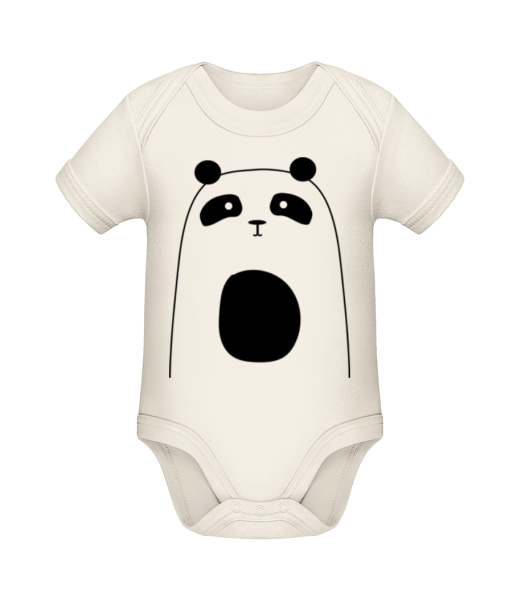 Cute Panda - Organic Baby Body - Cream - Front