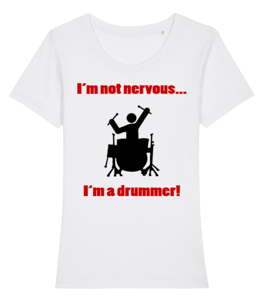 I'm A Drummer - Women's Organic T-Shirt Stanley Stella - White - Front