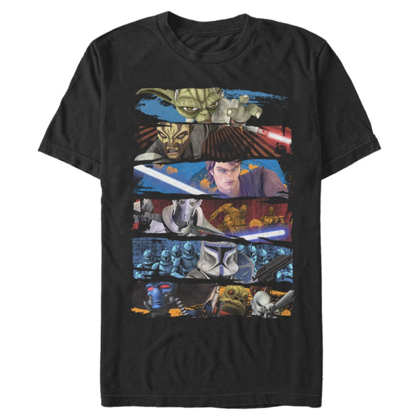 Star Wars - The Clone Wars - Skupina Face Off - Men's T-Shirt - Black - Front
