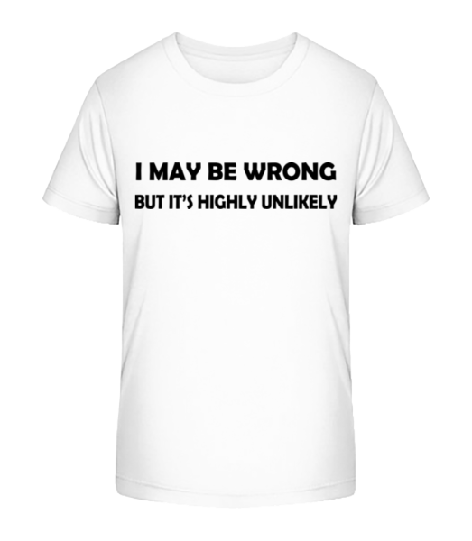 I May Be Wrong - Kid's Bio T-Shirt Stanley Stella - White - Front