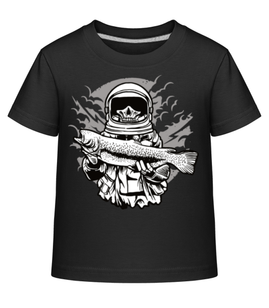 Astronaut Fishing - Kid's Shirtinator T-Shirt - Black - Front