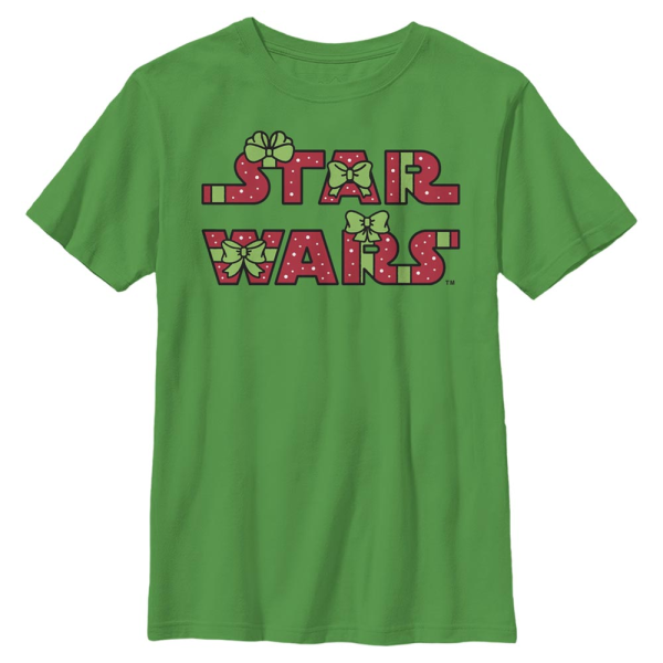 Star Wars - Logo Gift Exchange Sleeve - Christmas - Kids T-Shirt - Kelly green - Front