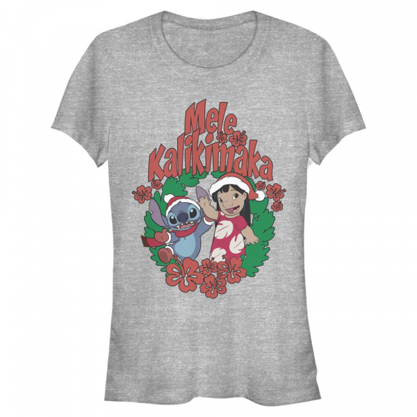 Disney - Lilo & Stitch - Lilo & Stitch Mele Kalikimaka Stitch - Women's T-Shirt - Heather grey - Front