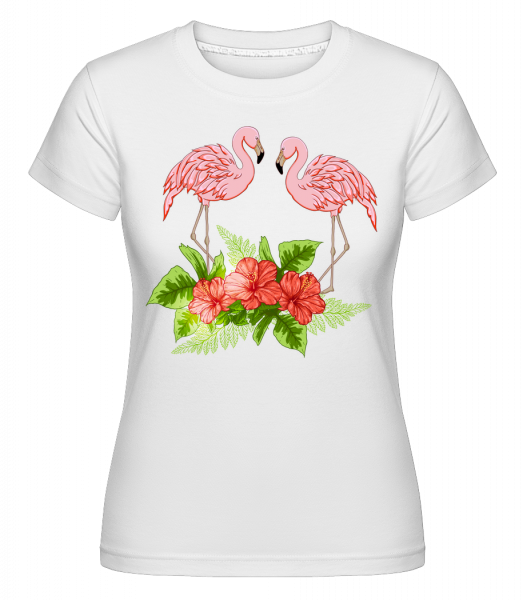 Flamingos In Paradise -  Shirtinator Women's T-Shirt - White - Vorn