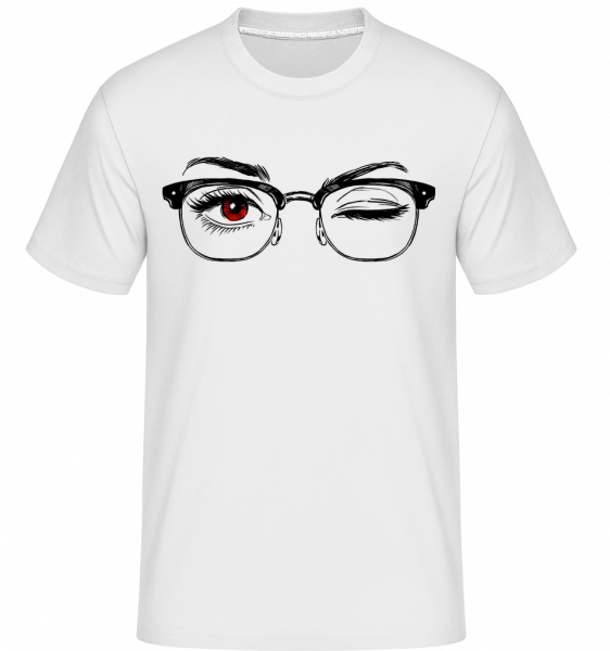Hipster Eyes Red -  Shirtinator Men's T-Shirt - White - Vorn