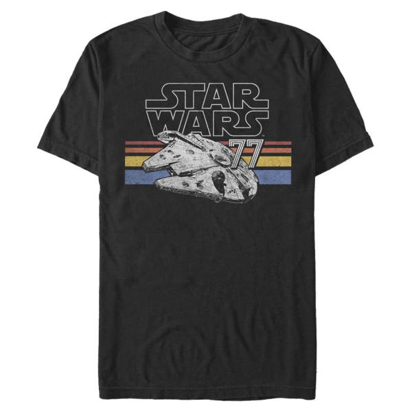 Star Wars - Millennium Falcon Falcon Stripes - Men's T-Shirt - Black - Front