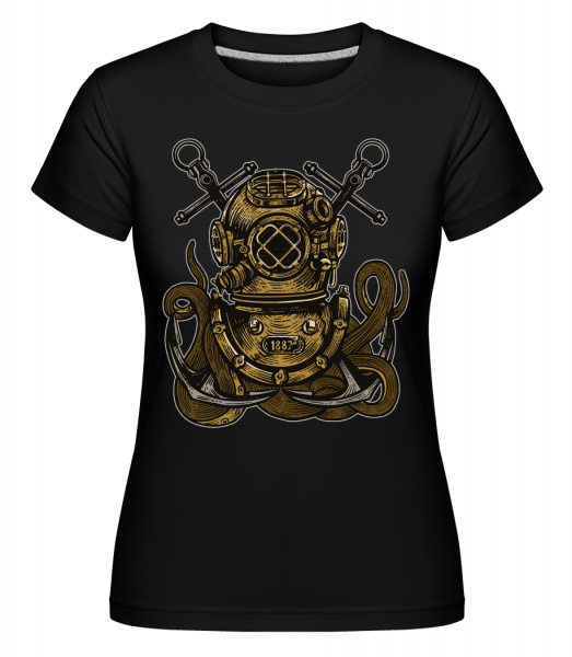 Diver Octopus -  Shirtinator Women's T-Shirt - Black - Vorn