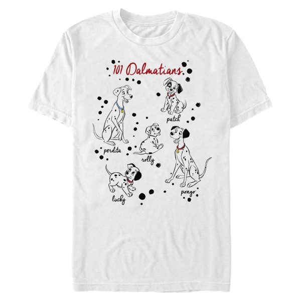 Disney Classics - 101 Dalmatians - Skupina Puppy Names - Men's T-Shirt - White - Front