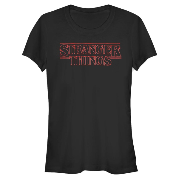 Netflix - Stranger Things - Logo Stranger Neon - Women's T-Shirt - Black - Front