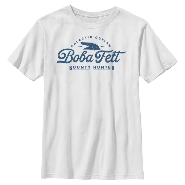 Star Wars - Book of Boba Fett - Logo Galatic Outlaw Boba Fett - Kids T-Shirt - White - Front