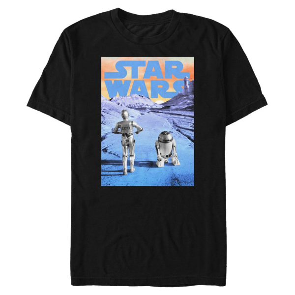 Star Wars - R2-D2 & C-3PO Sunday Stroll - Men's T-Shirt - Black - Front