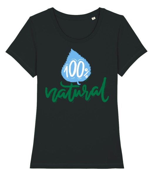 100% Natural - Women's Organic T-Shirt Stanley Stella - Black - Front