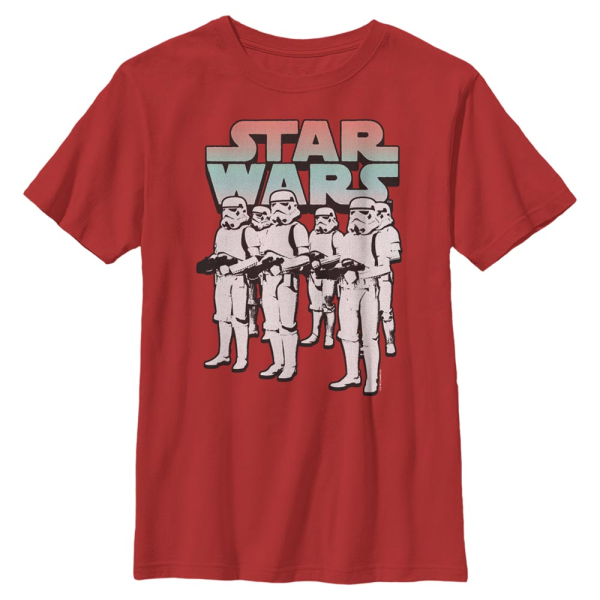 Star Wars - Stormtrooper Marching Orders w 3 Shadow - Kids T-Shirt - Red - Front