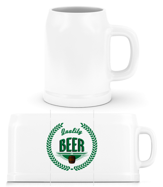 Quality Beer Logo - Beer Mug - White - Front