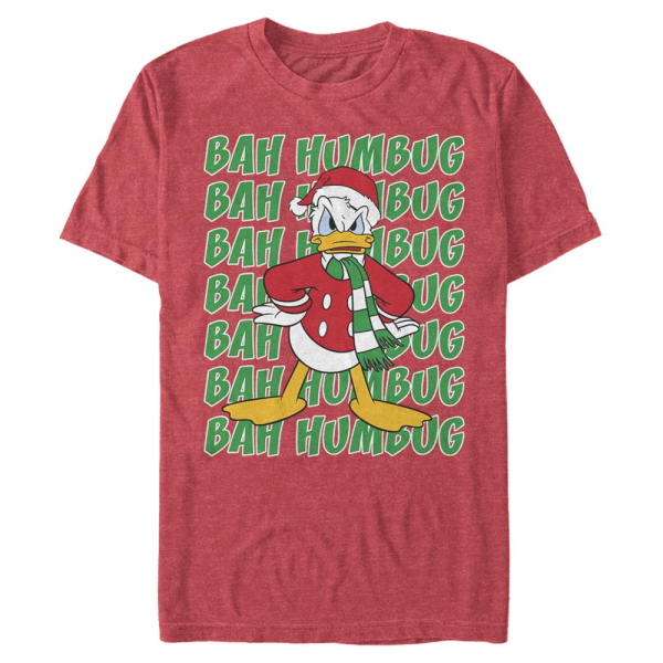 Disney Classics - Mickey Mouse - Donald Duck Donald Scrooge - Christmas - Men's T-Shirt - Heather red - Front
