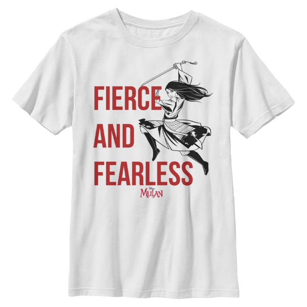 Disney - Mulan - Mulan Fierce and Fearless - Kids T-Shirt - White - Front