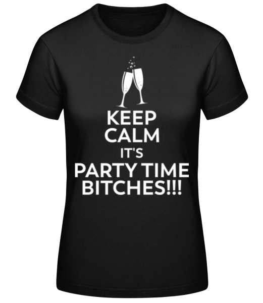 Keep Calm It's Party Time - Women's Basic T-Shirt - Black - Front