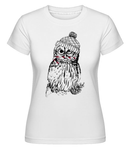 Christmas Owl -  Shirtinator Women's T-Shirt - White - Front