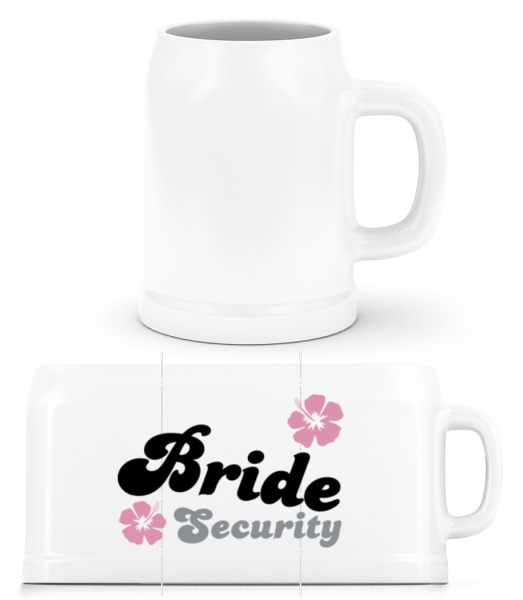 Bride Security Flowers - Beer Mug - White - Front
