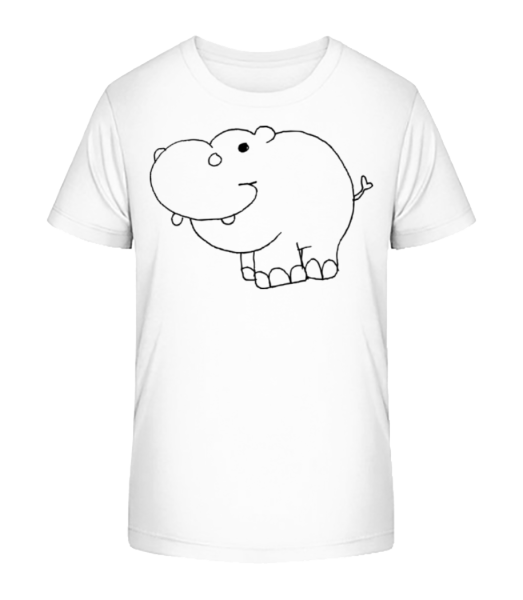 Kids Comic - Hippo - Kid's Bio T-Shirt Stanley Stella - White - Front