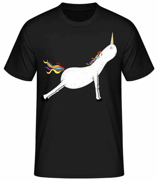 Stretched yoga unicorn - Basic T-Shirt - Black - Vorn