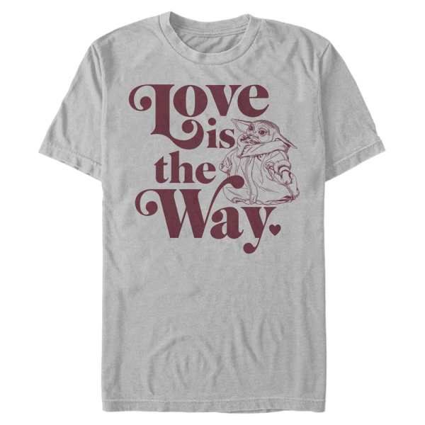 Star Wars - The Mandalorian - Grogu Love Is - Valentine's Day - Men's T-Shirt - ash_grey - Front