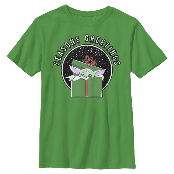 Star Wars - The Mandalorian - The Child Seasons Greetings Child - Christmas - Kids T-Shirt - Kelly green - Front