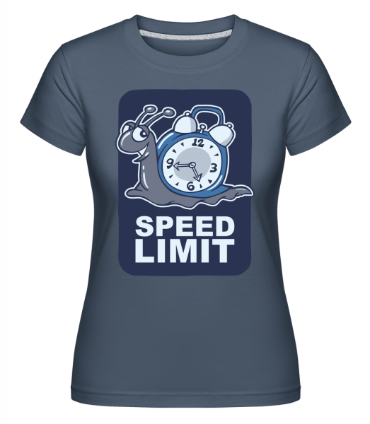 Speed Limit -  Shirtinator Women's T-Shirt - Denim - Vorn