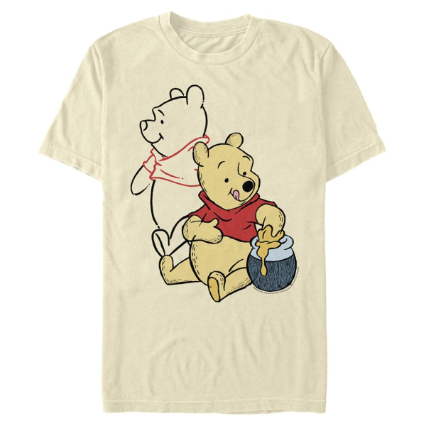 Disney - Winnie the Pooh - Medvídek Pú Pooh Line art - Men's T-Shirt - Cream - Front