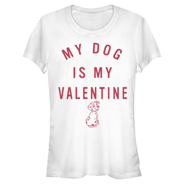 Disney Classics - 101 Dalmatians - Text Valentine Pup - Valentine's Day - Women's T-Shirt - White - Front