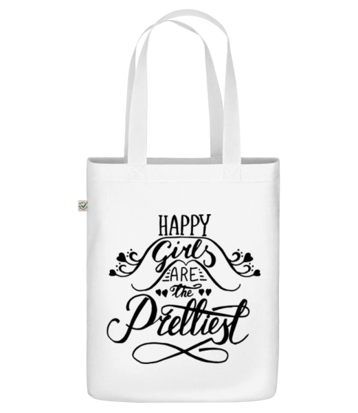 Happy Girls Are The Prettiest - Organic tote bag - White - Front