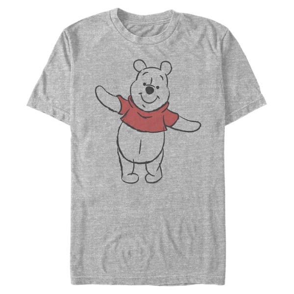Disney Classics - Winnie the Pooh - Medvídek Pú Basic Sketch Pooh - Men's T-Shirt - Heather grey - Front