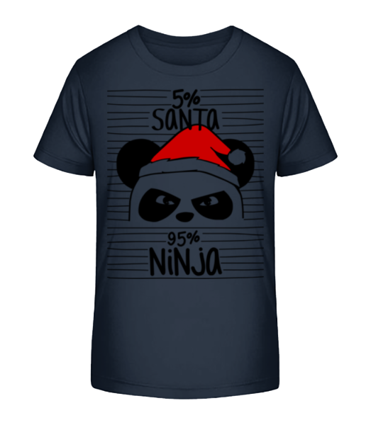 Santa Ninja Panda - Kid's Bio T-Shirt Stanley Stella - Navy - Front