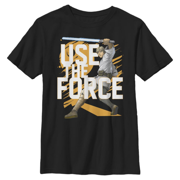 Star Wars - Luke Skywalker Force Stack Luke - Kids T-Shirt - Black - Front