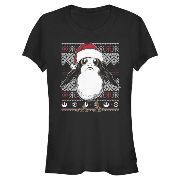 Star Wars - The Force Awakens - Porg Sweater - Christmas - Women's T-Shirt - Black - Front