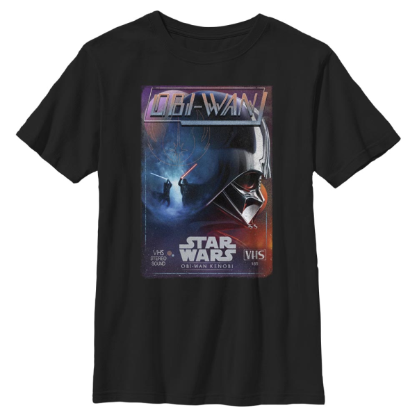 Star Wars - Obi-Wan Kenobi - Obi-Wan Kenobi & Darth Vader Vader Vhs - Kids T-Shirt - Black - Front