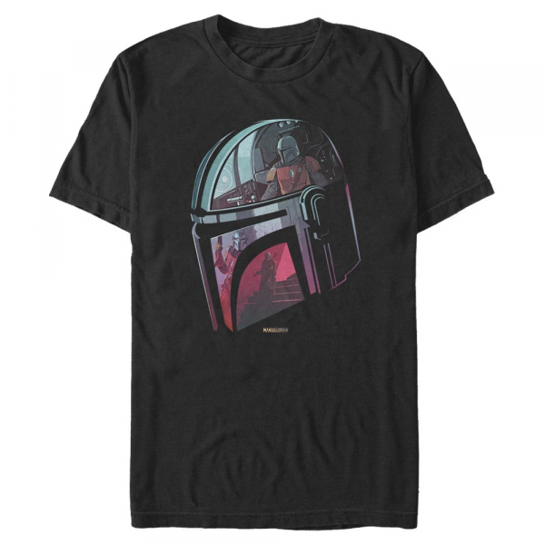 Star Wars - The Mandalorian - Mandalorian Helmet Explanation - Men's T-Shirt - Black - Front