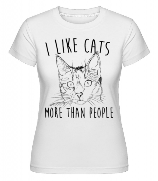 I Like Cats More Than People -  Shirtinator Women's T-Shirt - White - Front