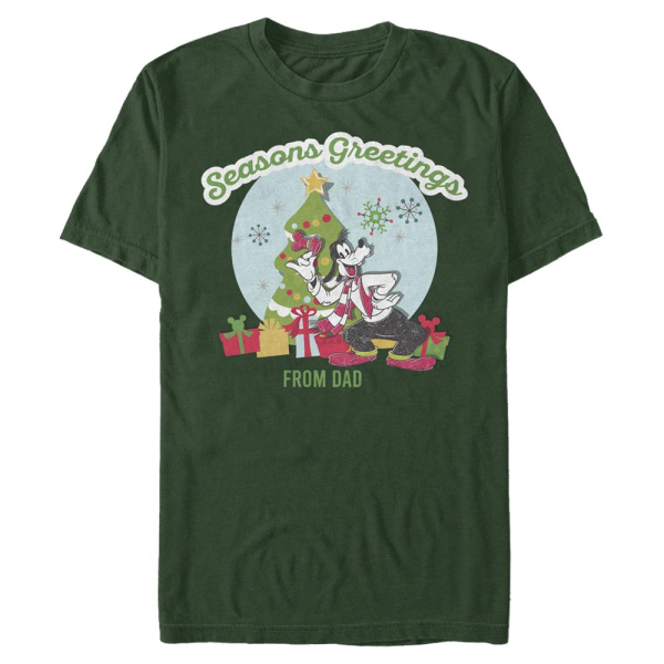 Disney Classics - Mickey Mouse - Goofy Greetings From Dad - Father's Day - Men's T-Shirt - Bottle green - Front