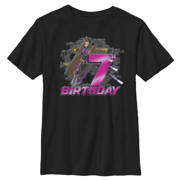 Marvel - X-Men - Gambit 7th Bday - Birthday - Kids T-Shirt - Black - Front