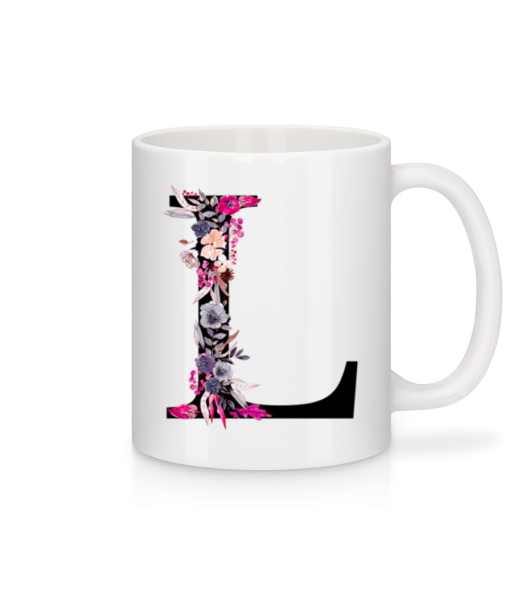 Flowers Initial L - Mug - White - Front