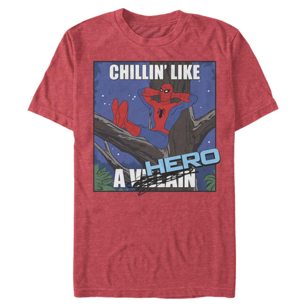 Marvel - Spider-Man - Spider-Man Chillin Hero - Men's T-Shirt - Heather red - Front