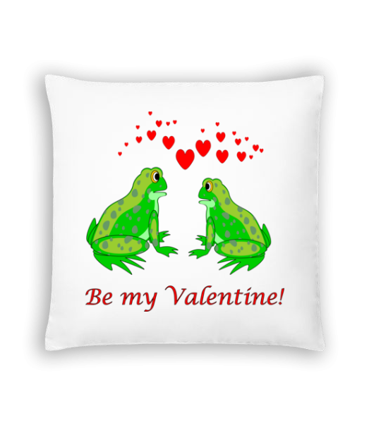 Frogs Be My Valentine - Cushion - White - Front