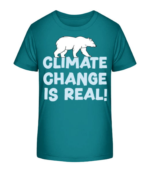 Climate Change Is Real - Kid's Bio T-Shirt Stanley Stella - Teal - Front