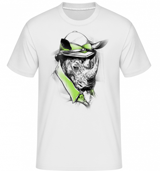 Safari Rhino -  Shirtinator Men's T-Shirt - White - Vorn
